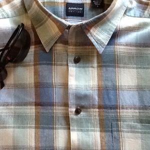😎Arrow USA 1851 Mens Linen Plaid Shirt😎